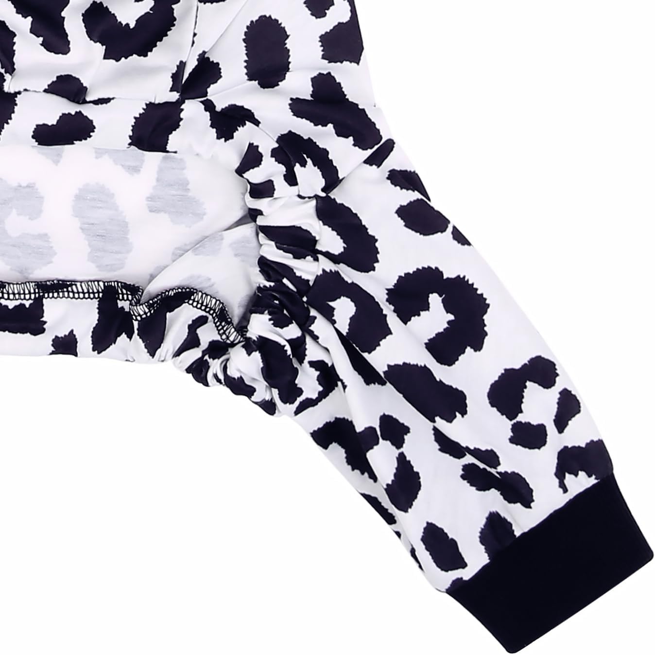 HDE Dog Pajamas One Piece Jammies Jumpsuit Pet Clothes Outfit Stretchy Lightweight Comfy Shirt Pjs for M-3XL Dogs Snow Leopard - 2XL