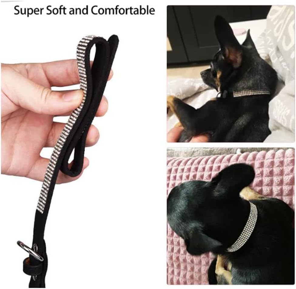 Rhinestone Dog Collar for Small Dogs, Bling Diamond Fancy Crystal Glitter Pretty Jewel Pet Puppy Collars for XXS XS Small Medium Large Breed Girl Dogs Female Cats Kitten, Teal XL