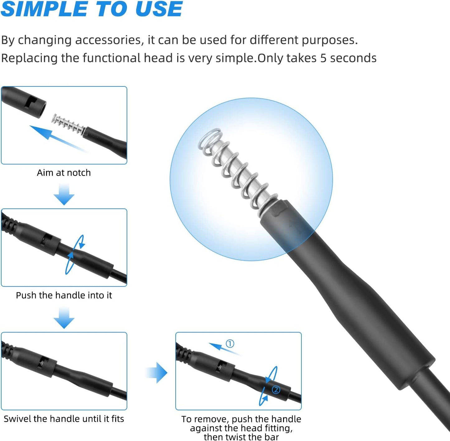 hygger Small Fish Tank Cleaner, Aquarium Cleaning Tools Kit with Handle, Seaweed Scraper, Fishing Net, Sponge Brush,Wall Brush (M)