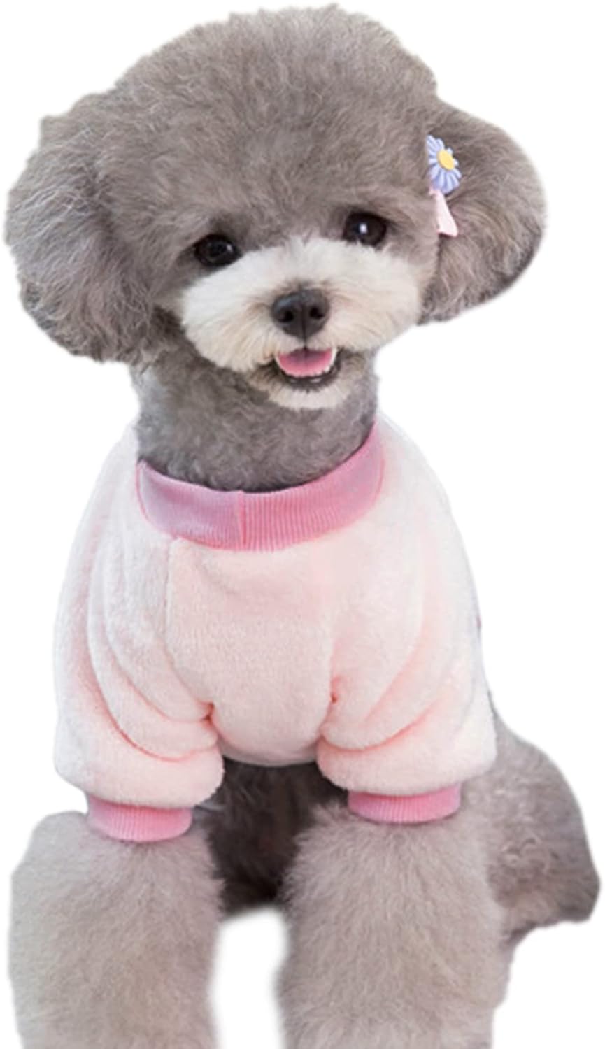 Jecikelon Pet Dog Clothes Dog Sweater Soft Thickening Warm Pup Dogs Shirt Winter Puppy Sweater for Dogs (Z01-Pink, Small)
