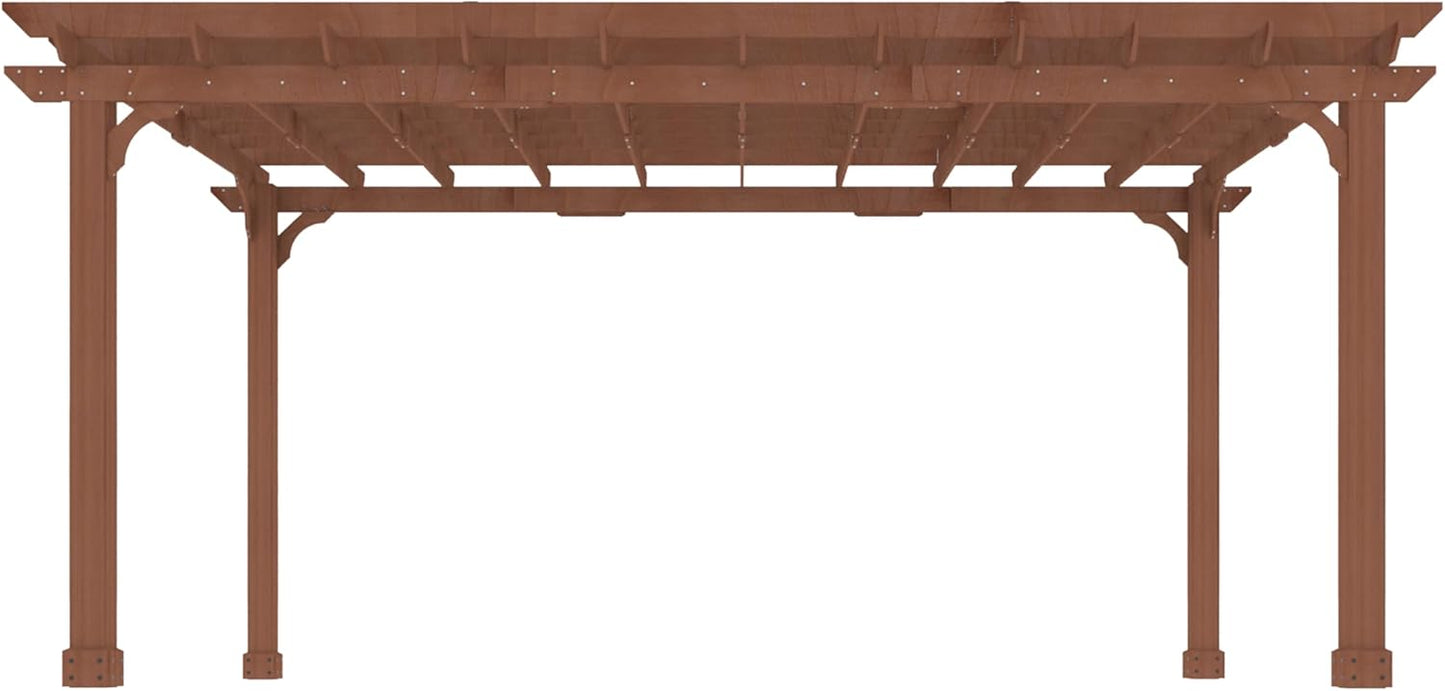 MUPATER 12x16 FT All Cedar Wood Wooden Pergola, Pergola Kit with Stakes, Quality Wood Supported Structure, Snow and Wind Supported, Outdoor Garden Shelter with Cedar Framed for Backyard, Deck, Lawn