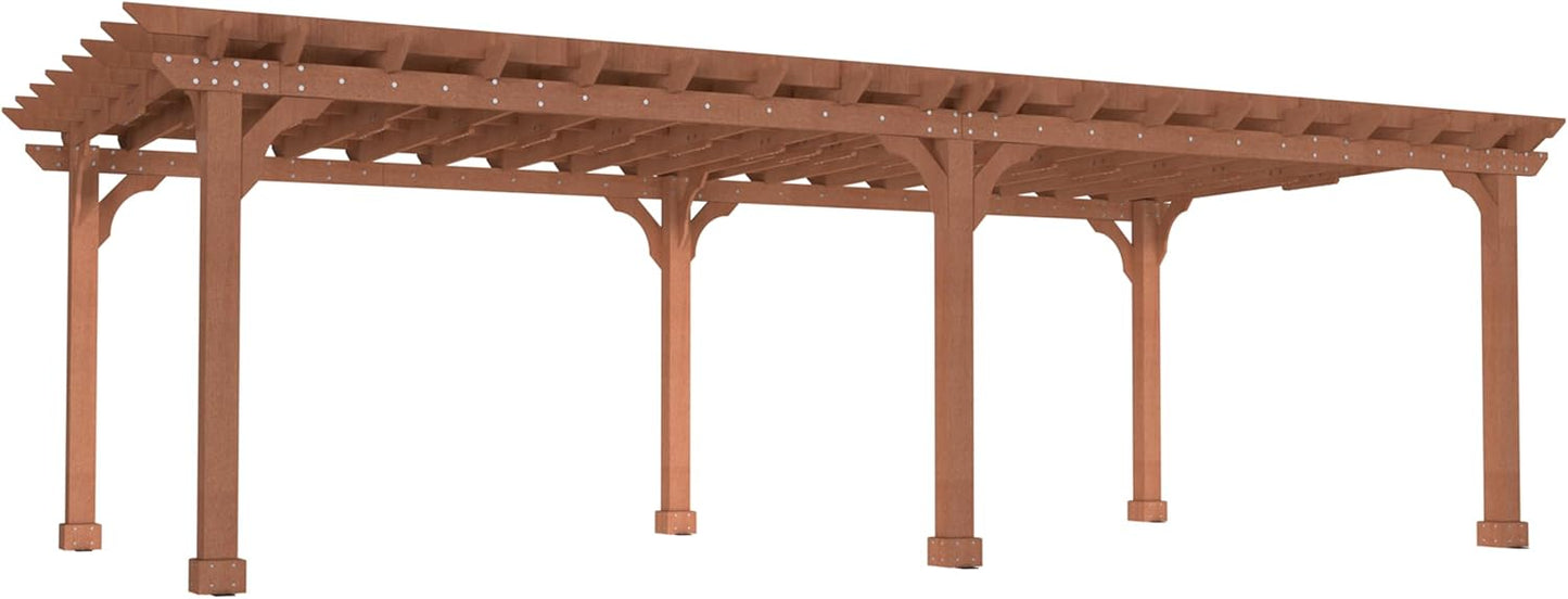MUPATER 12x24 FT Wooden Pergola, All Cedar Wood Pergola Kit with Stakes, Quality Supported Structure, All-Season Durability, Snow and Wind Supported, Outdoor Shade for Backyard, Deck, Lawn, Patio