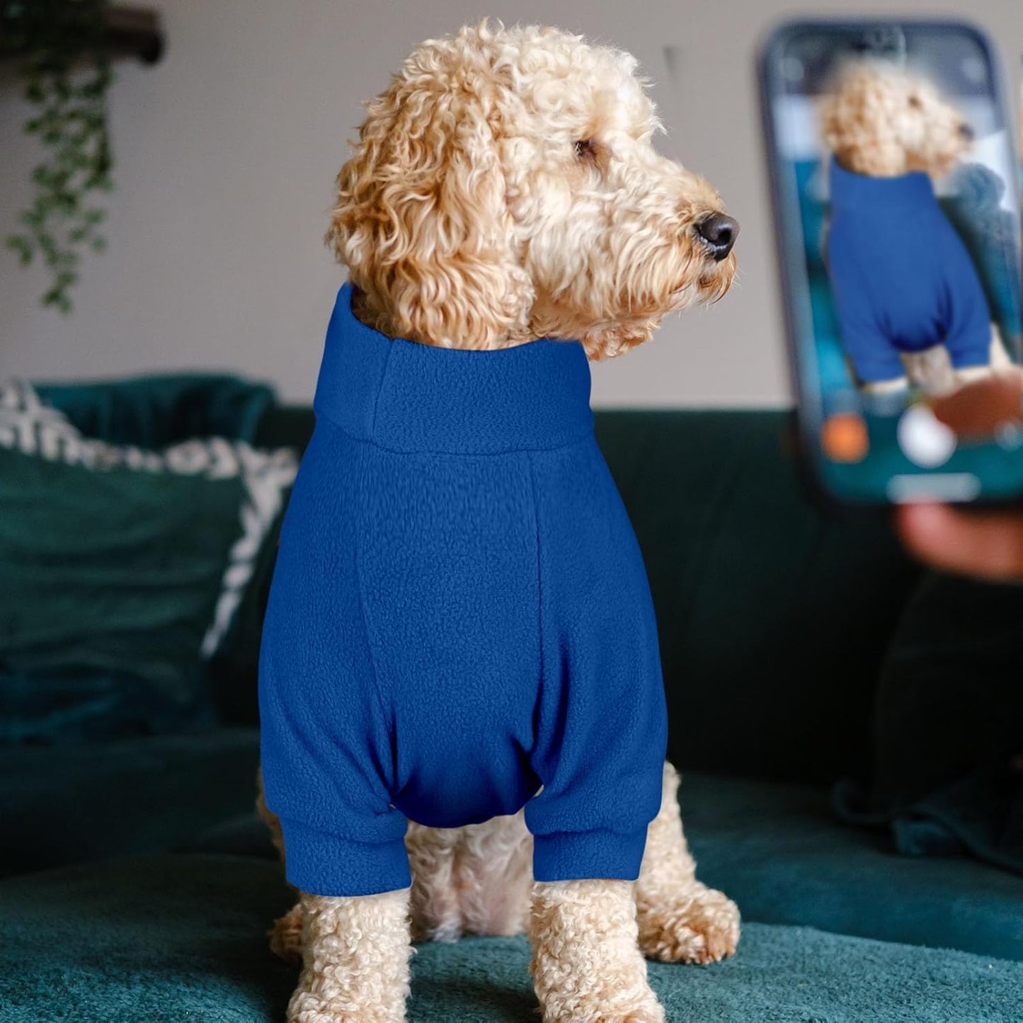 3 Pack Dog Sweaters for Large Dogs, Fleece Dog Sweater Large Pet Clothes Turtleneck Soft Warm Sweatshirt Boy Girl Pet(Gray+Royal Blue+Navy,L)