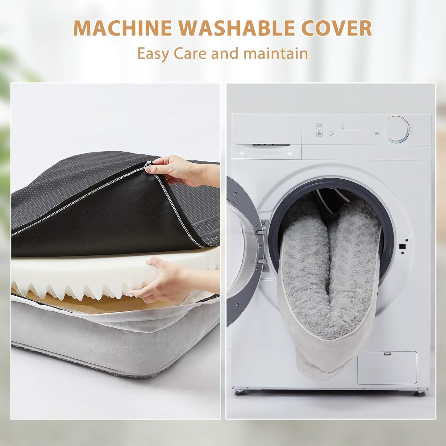 BFPETHOME Orthopedic Dog Beds for Large Dogs-Waterproof Sofa Dog Bed with Removable Washable Cover, Big Pet Bed with Waterproof Lining and Nonskid Bottom,Pet Bed for Large Dogs