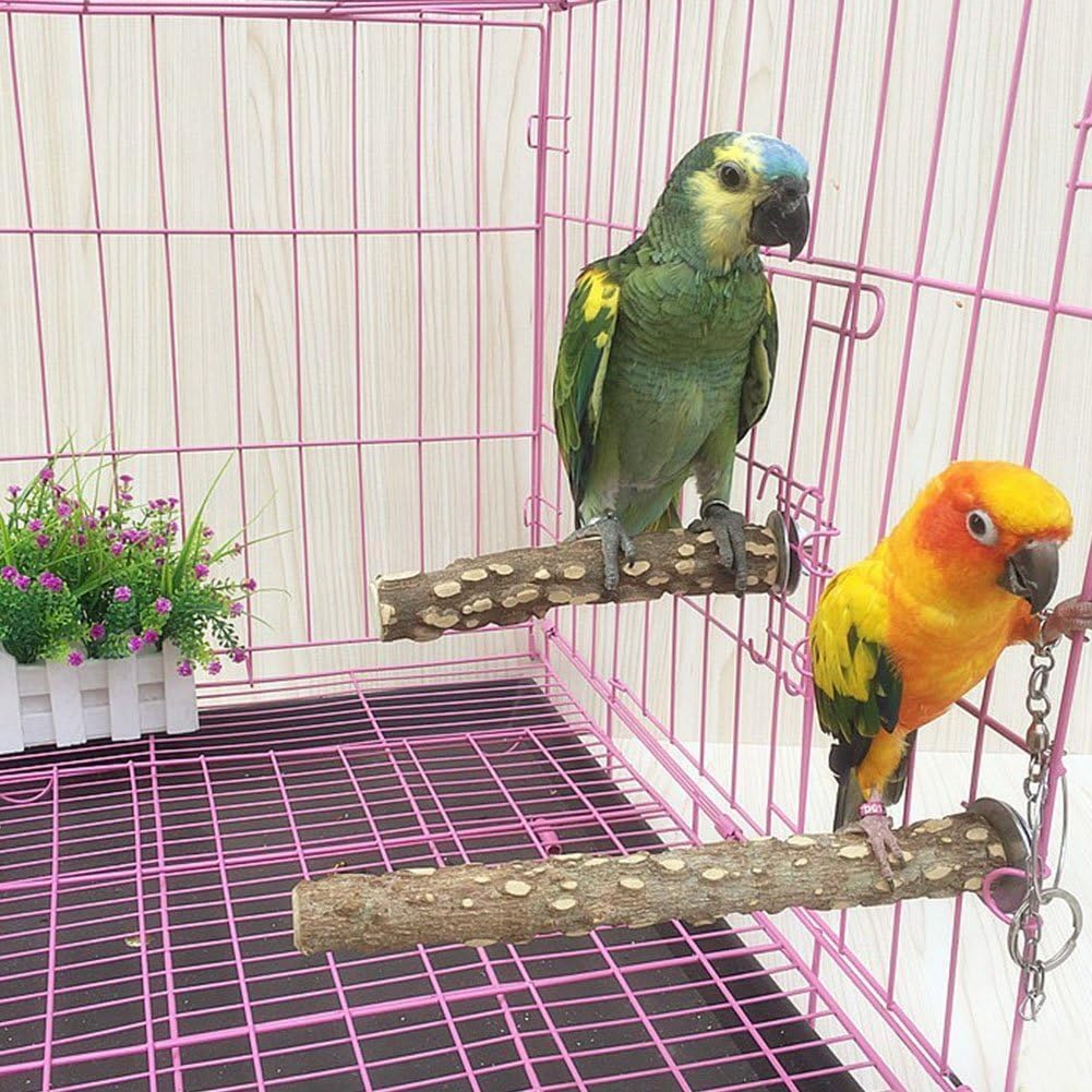 PINVNBY 3Pcs Bird Perches for Cage, Nature Wood Prickly Parrot Stand Toy Paw Grinding Stick for Small Medium Birds Parrot Parakeet Cockatiel Conure Cage Accessory