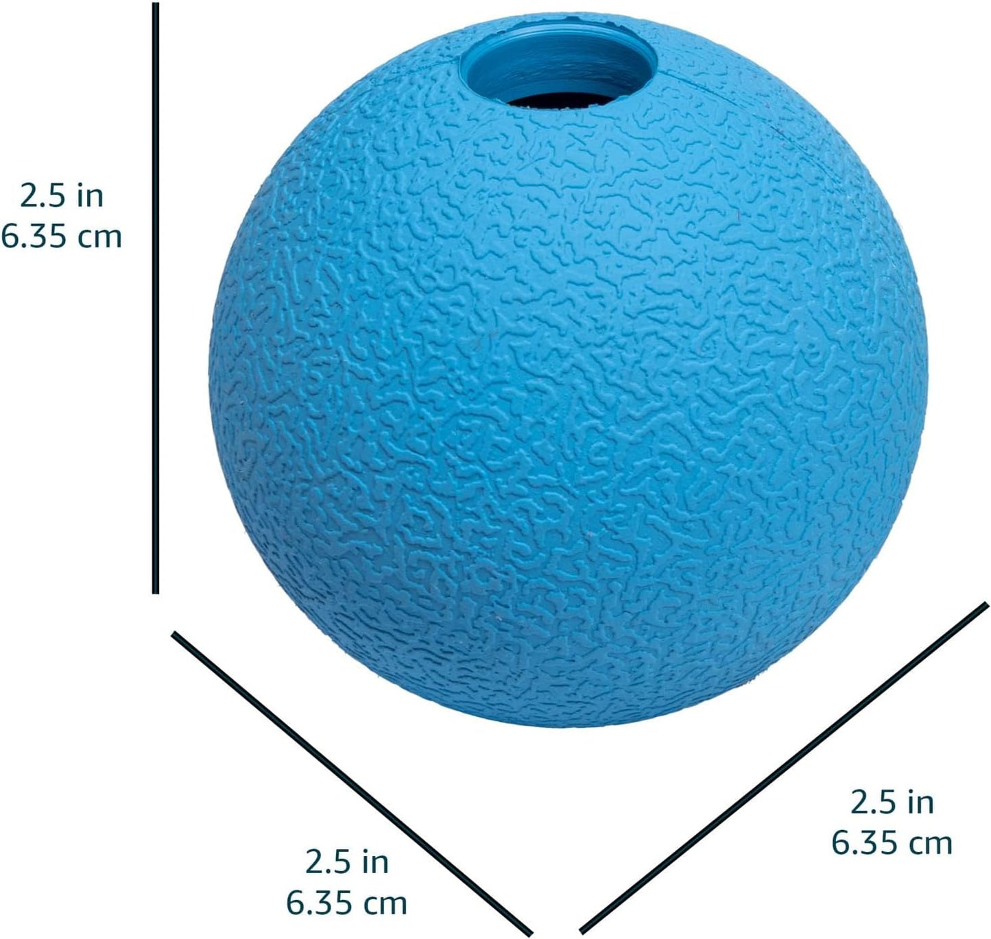 Amazon Basics Dog Toys, Interactive Fetch Rubber Balls, (Pack of 10), 2.5 inch, Multi-Color Blue/Orange