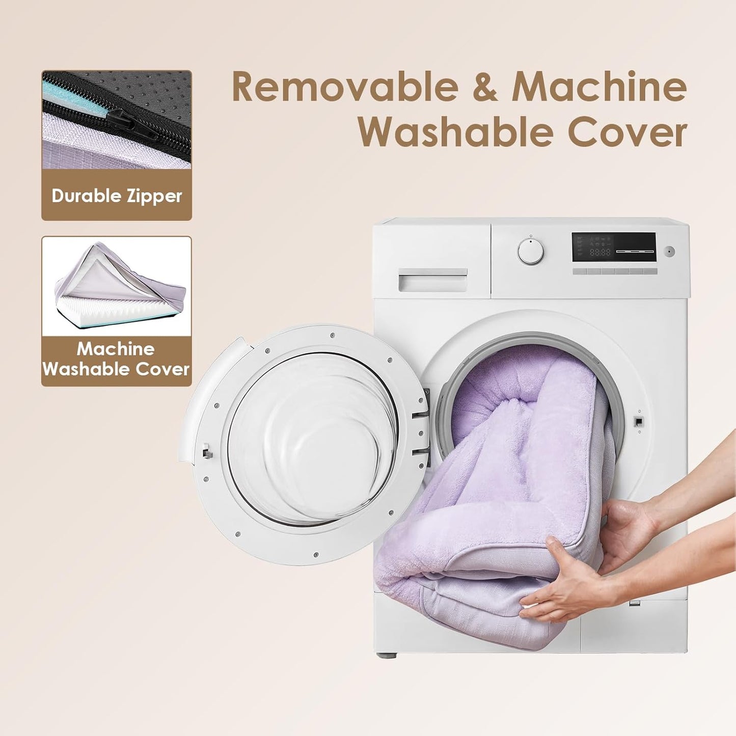 EHEYCIGA Memory Foam Dog Bed for Medium Size, Orthopedic Dog Sofa with Sides and Waterproof Liner, Washable Bolster Pet Couch with Removable Cover, 35x22x6.5 Inch, Purple