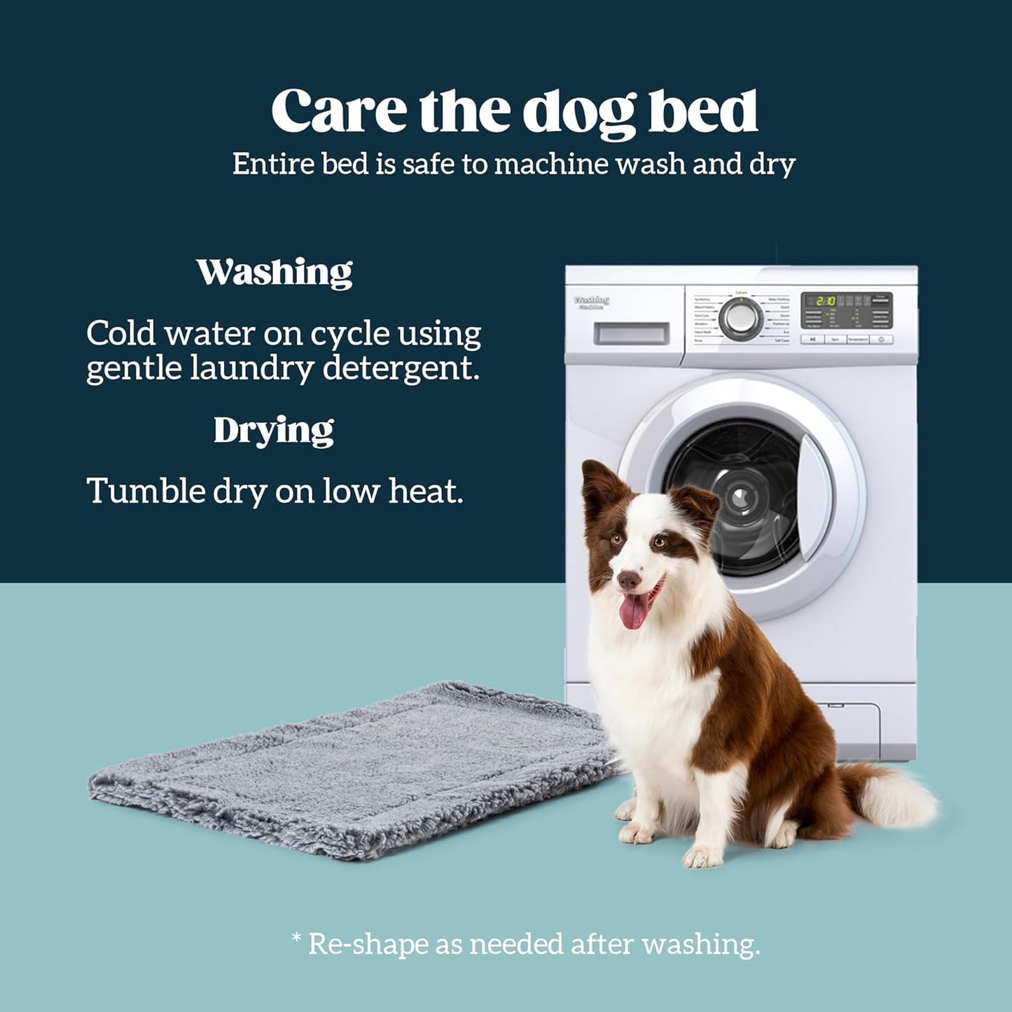 Stoutwool Indestructible Dog Bed - Fluffy Chew Proof Dog Crate Pad - Tough Kennel Pad for Aggressive Chewers - Washable, Ideal for Large Breeds & Fits 42-Inch Crate - 41"x27", Charcoal