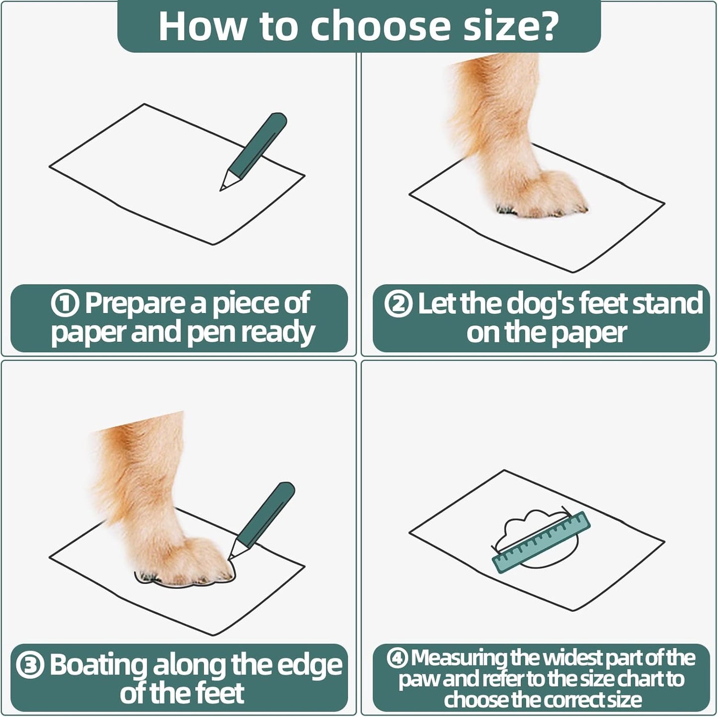 Hcpet Dog Boots for Large Dogs, Dog Shoes for Hot Pavement Winter Snow, Paw Protector Dog Booties Designed for Comfort and Breathability, Outdoor Booties for Small Medium Dogs for Hiking Black Size 8