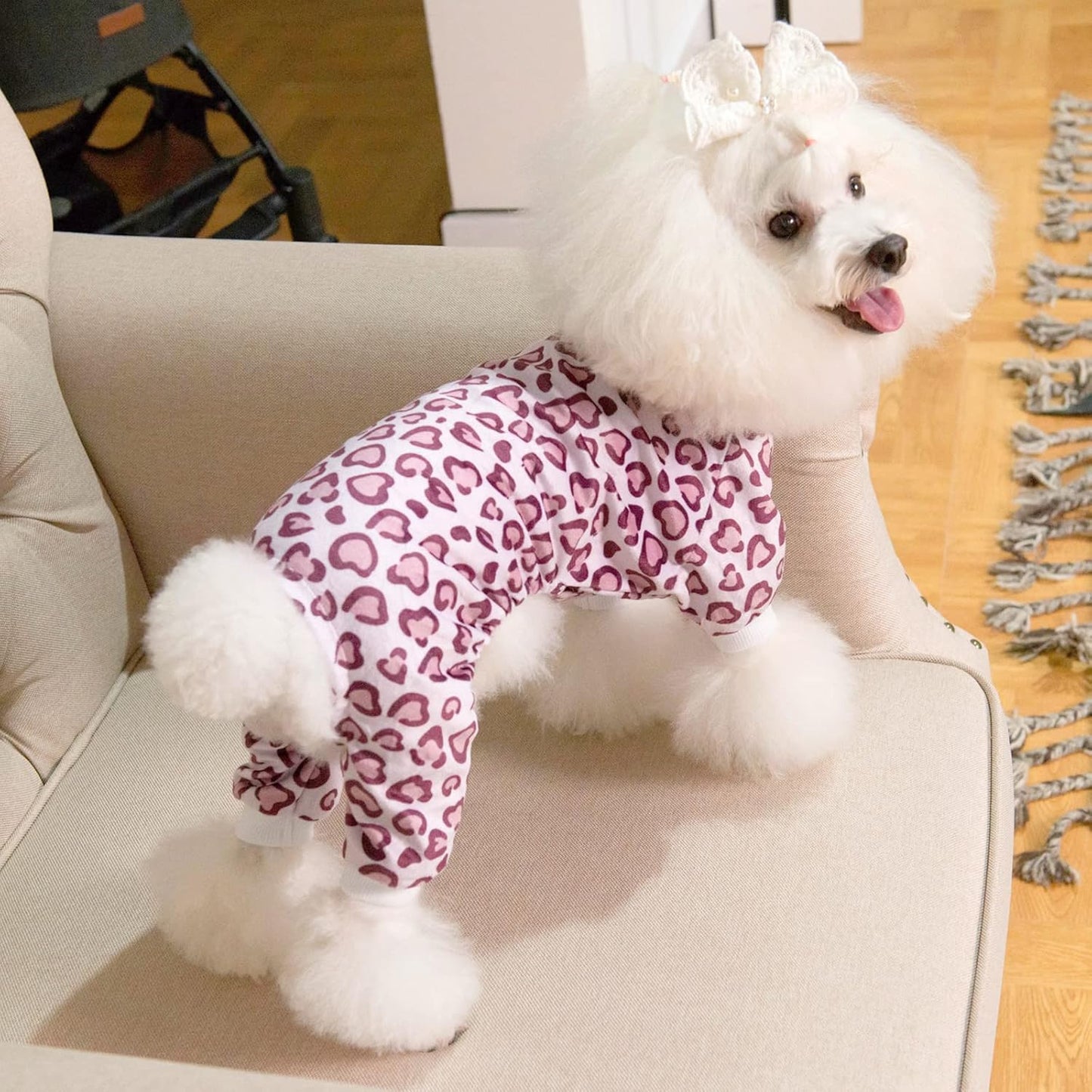 CuteBone Dog Halloween Pajamas Puppy Onesies Small Dogs Soft Pjs Coat Cat Apparel Comfy Pet Christmas Clothes Outfit Doggie Bodysuit P226S