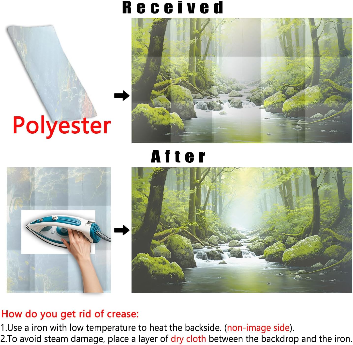 72X18IN Tropical Forest Terrarium Background, Natural Green Forest Tree Reptile Habitat Background, Misty Rainforest Aquarium Background, with 8 EVA Double-Sided Tape