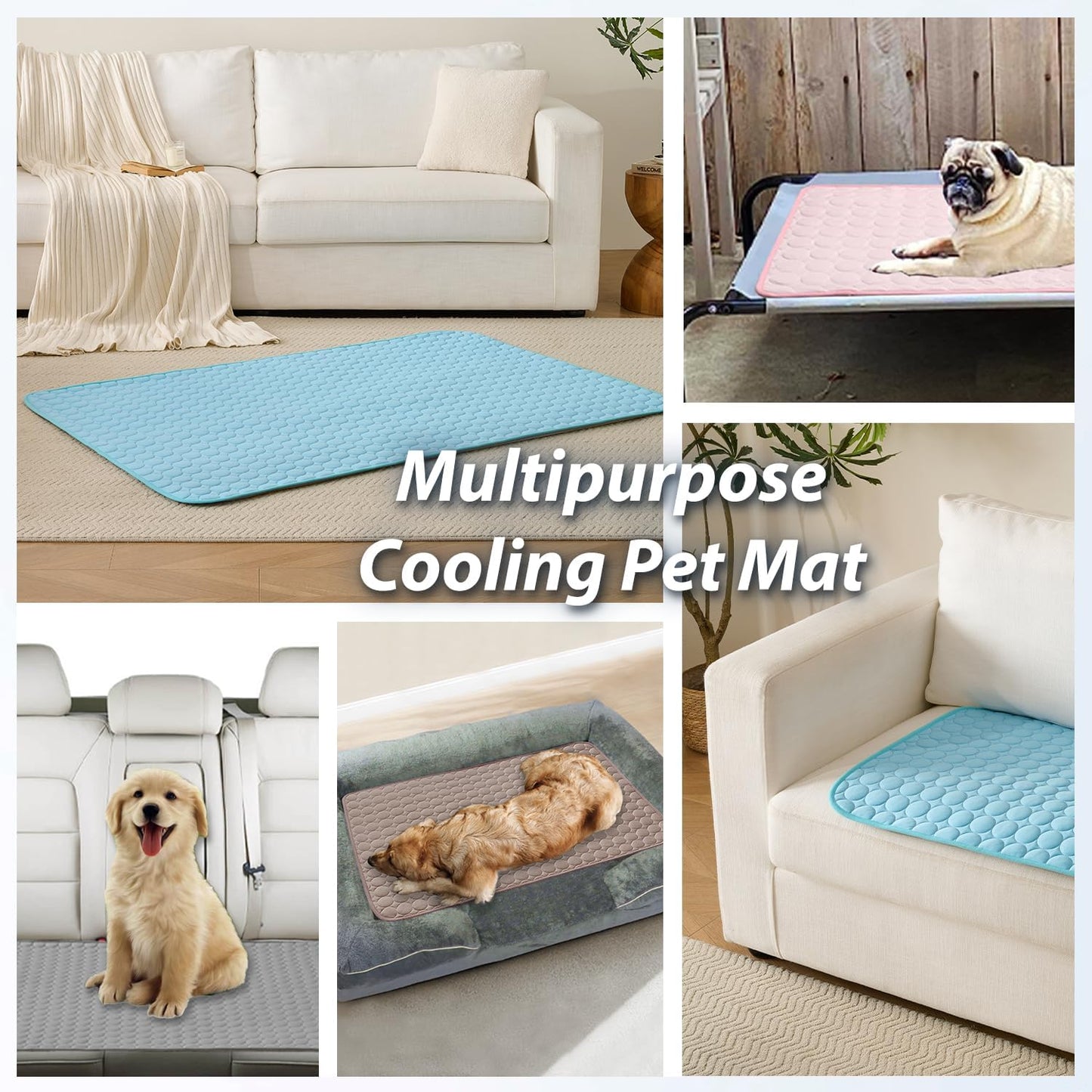 MICROCOSMOS Summer Cooling Mat & Sleeping Pad- Water Absorption Top, Materials Safe, Easy Carry, EZ Clean. Keep Cooling for Pets, Kids and Adults.(Brown, 36" x24")