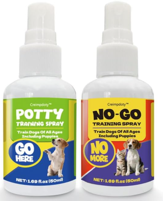 Dog Potty Training Spray Set, Dog Pee Spray, Indoor & Outdoor Potty Training for Dogs & Puppies, Stops Urination & Marking, Puppy Essentials (1.69 fl oz, 2-Pack)