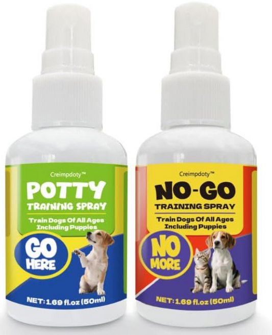 Dog Potty Training Spray Set, Dog Pee Spray, Indoor & Outdoor Potty Training for Dogs & Puppies, Stops Urination & Marking, Puppy Essentials (1.69 fl oz, 2-Pack)
