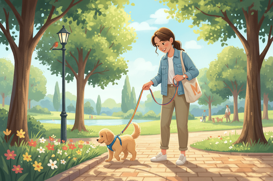 Beginner Dog Mom’s First Walk Guide A simple, confidence-boosting guide for your puppy’s very first walks.
