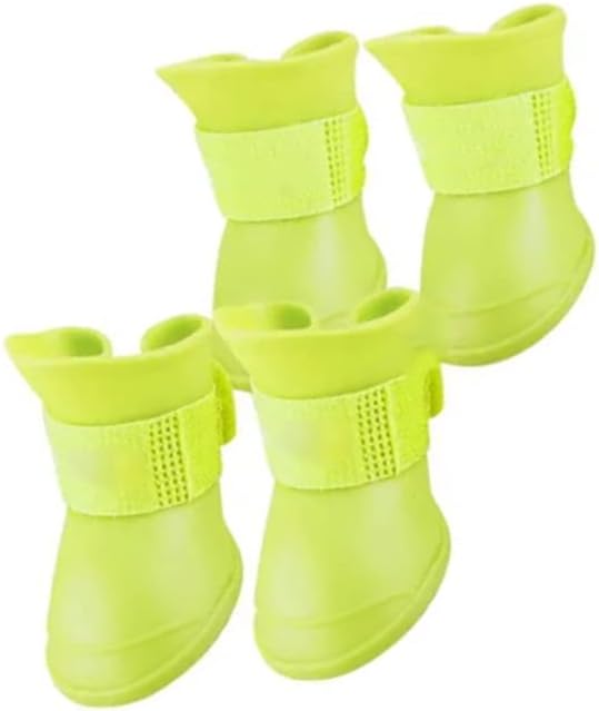 Estink 4Pcs Silicone Dog Boots, All Weather Non Slip Dog Boots Shoes for Hot Pavement, Snow, Mud, and Rain (M)