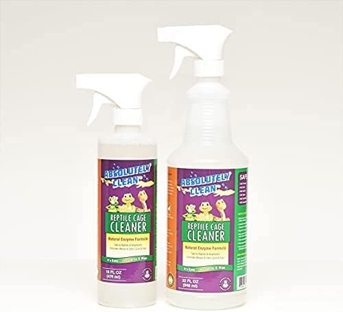 Absolutely Clean Amazing Reptile & Amphibian Terrarium Cleaner and Odor Eliminator - Just Spray/Wipe - Safely & Easily Removes Reptile & Amphibian Messes - USA Made