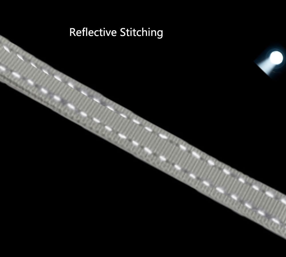 Hands Free Dog Leash for Large Medium Dogs Heavy Duty Bungee Reflective Adjustable Waist Leashes for Walking Running with Car Buckle 4-6FT (Grey)