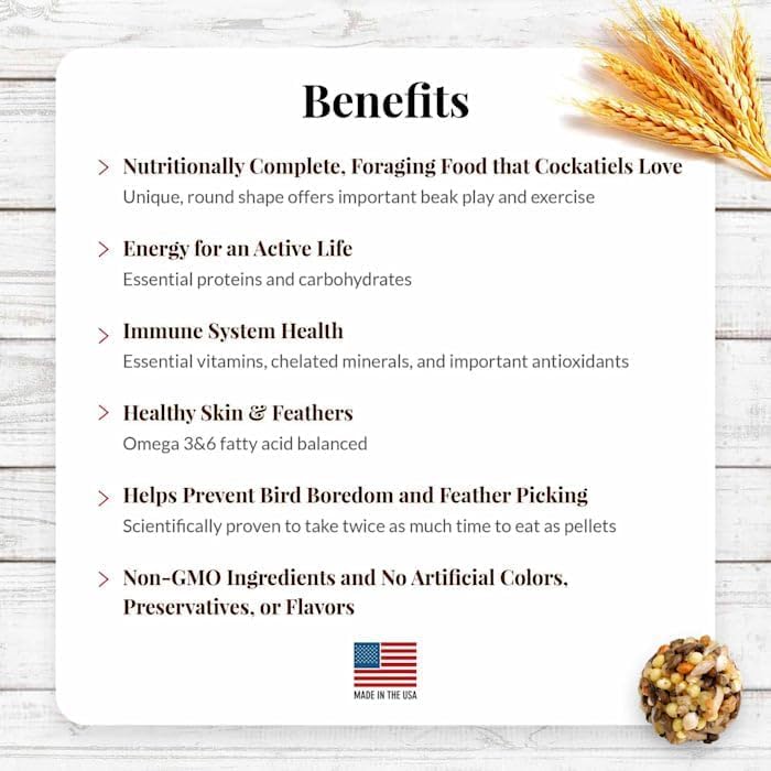 LAFEBER'S Classic Nutri-Berries Pet Bird Food, Made with Non-GMO and Human-Grade Ingredients, for Cockatiels (4 lb)