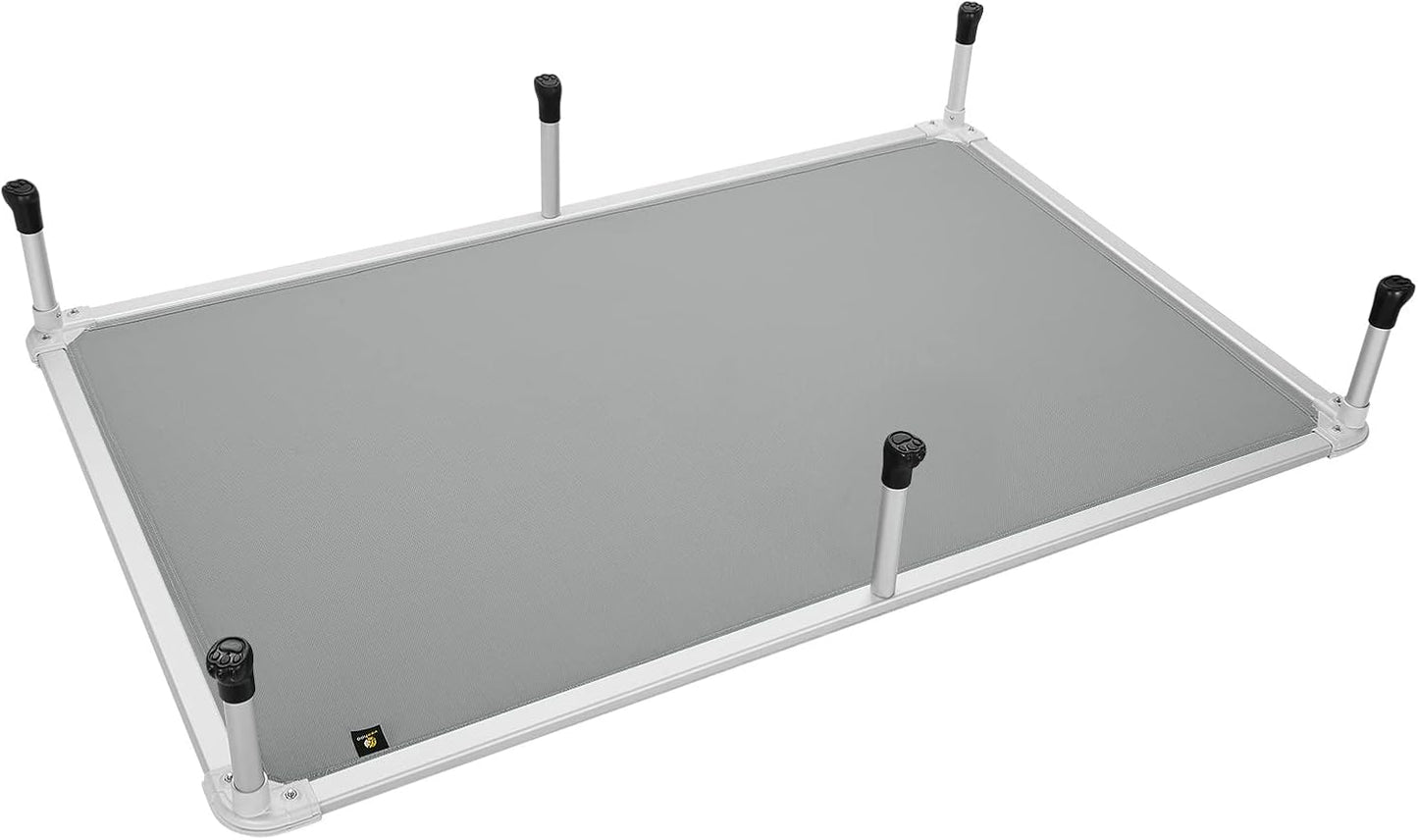 Veehoo Chew Proof Elevated Dog Bed - Cooling Raised Pet Cot - Silver Aluminum Frame and Durable Textilene Mesh Fabric, Unique Designed No-Slip Feet for Indoor or Outdoor Use, Grey, XX-Large, CWC2003