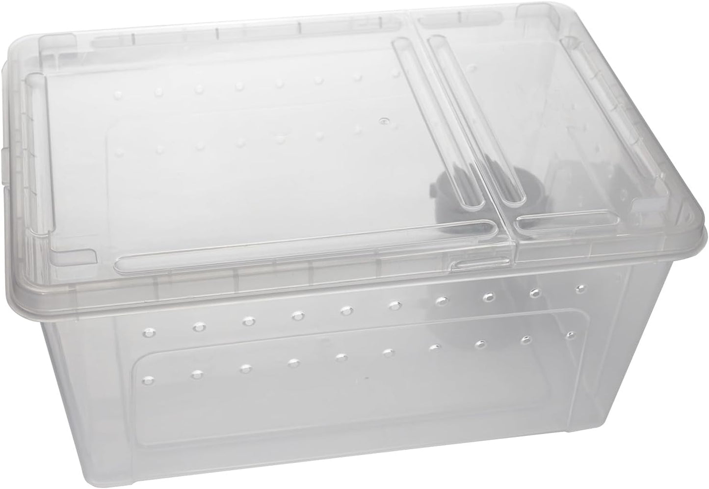 OMEM Portable Reptile Terrarium Habitat for Mini Pet Houses Breathable Holes Stackable Container (L)