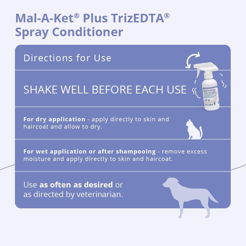Mal-A-Ket Plus TrizEDTA Spray Conditioner for Dogs and Cats, 8 oz