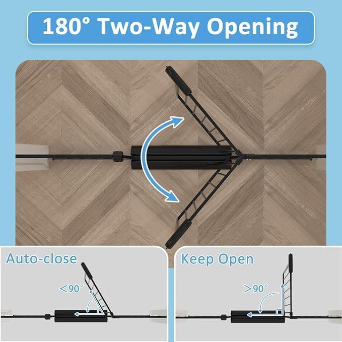 62.2"-71.65" Extra Wide Auto Closing Baby Safety Gate for Stairs & Doorways, Pressure Mounted No Drill Pet Gate with Walk-Through Door - Heavy Duty Childproof Gate for Toddlers, Kids, Dogs (Black)