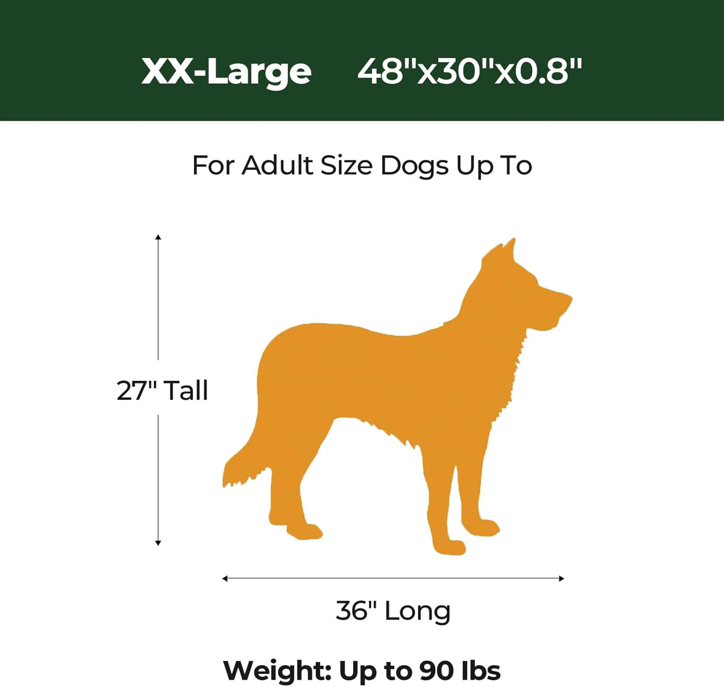 BALANCE Dog Crate Pad, Dog Foam Crate Mat Kennel Pad, Washable Water-Resistant Pet Bed Flat Dogs Cag Mat for XX-Large Dogs