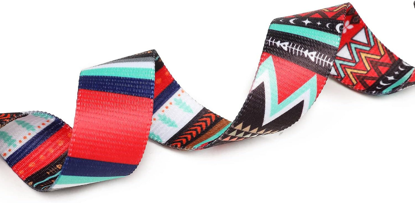 Mercano Adjustable Dog Collar - Special Design Patterns, Soft Nylon Comfortable Durable Pet Collar for Small Medium Large Dogs (S, Tribal Red)