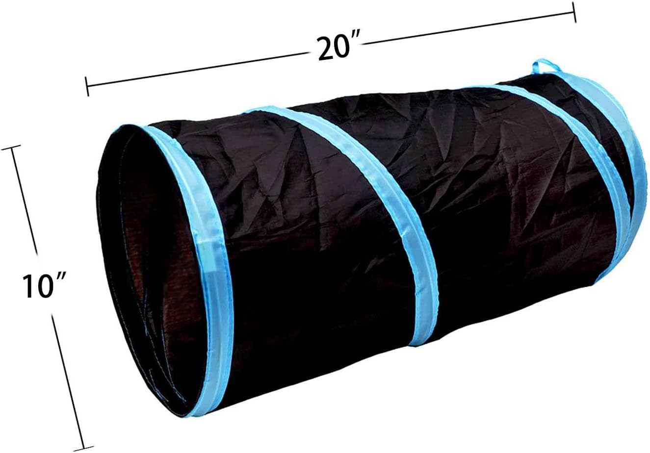 iCAGY Cat Tunnel for Indoor Cats Interactive, Rabbit Tunnel Toys, Pet Toys Play Tunnels for Cats Kittens Rabbits Puppies Crinkle Collapsible Pop Up Black 20"