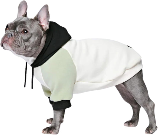 Spark Paws Dog Hoodie – Premium Dog Sweater for Small, Medium, and Large Dogs | Warm Outfits for French Bulldogs, Pitbull, Puppy, Winter Jacket Alternative - Olive Cream - L