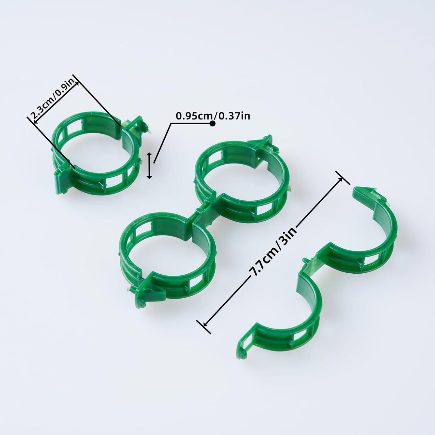 100 Pcs Plant Support Clips,Plastic Clips for Securing Plants,Tomato Vine Clips,Plant Fixing Clips,Garden Clips for Climbing Plants,Grape and Vine Vegetables (100, Green)