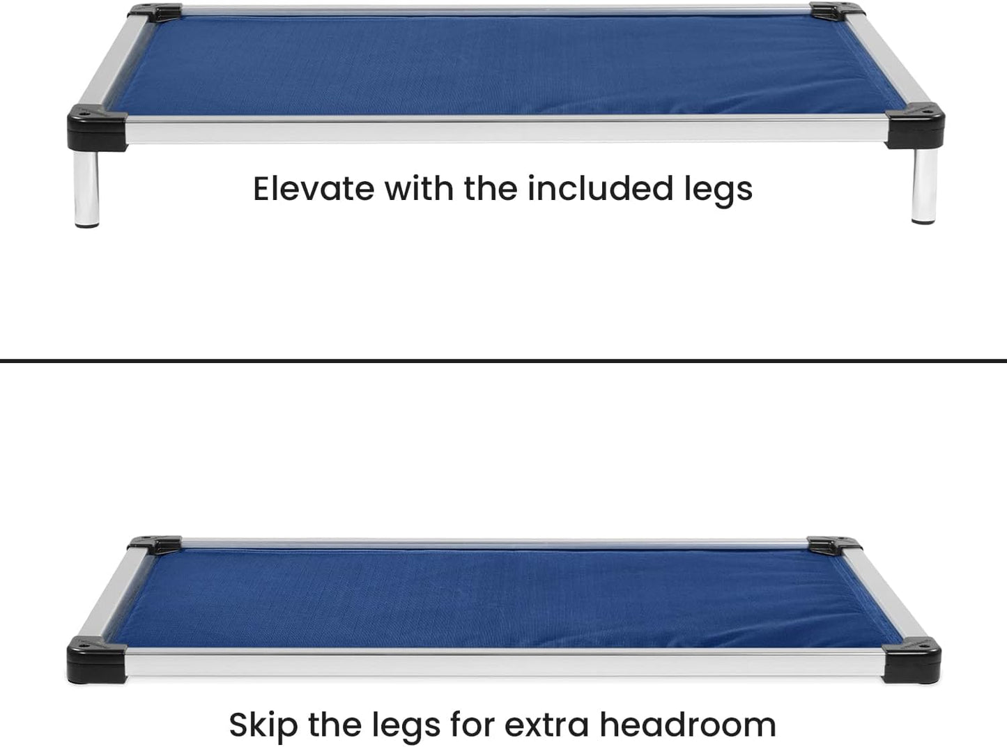 K9 Ballistics Chew Proof Armored Padded Dog Crate Bed, Virtually Indestructible, Legs Included (Blue Quartz, Medium (35" L x 22" W x 4.5" H))