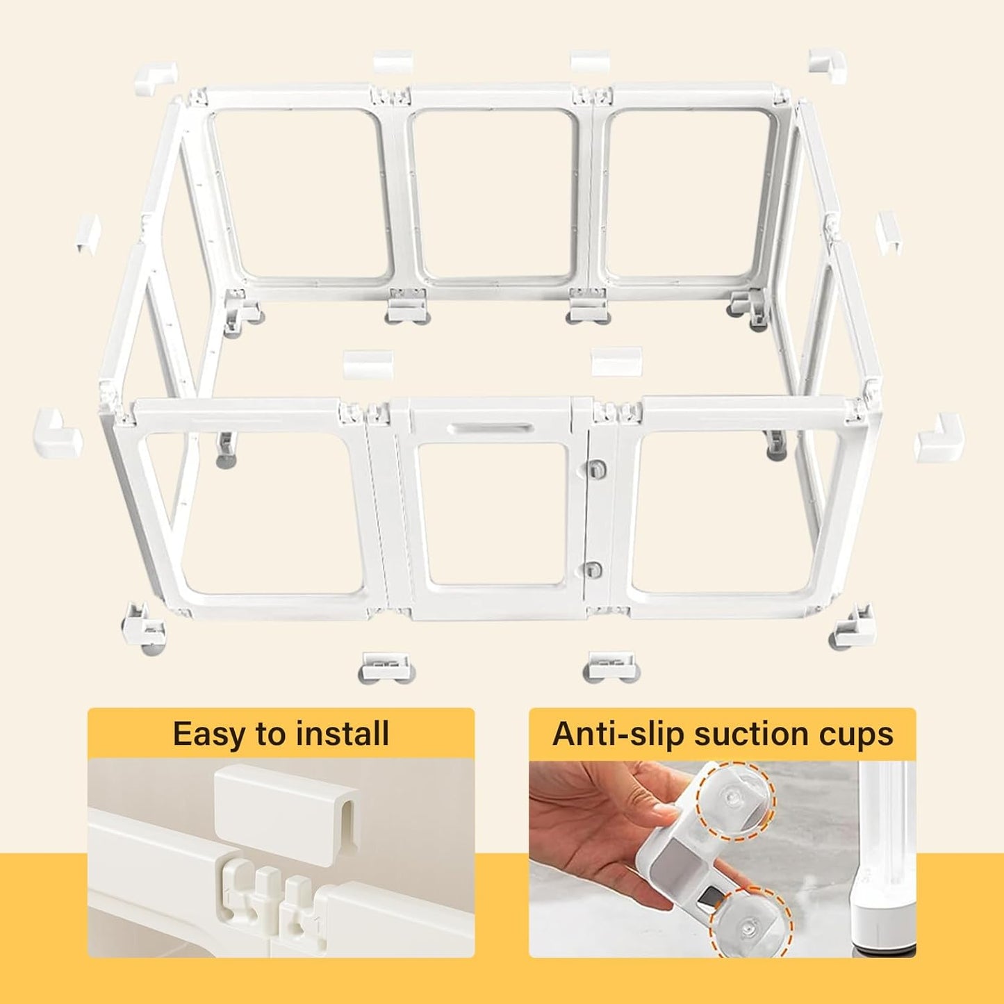 Acrylic Dog PlayPen, Clear Dog Play Pen for Puppy Cat Rabbit, Easy Assemble Pen, Preferable Small Cage, 23.6" H, 12 Pcs