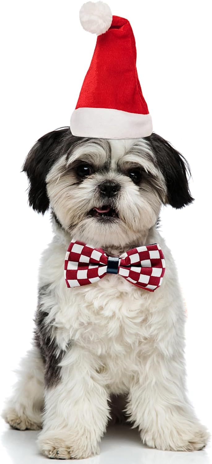 10 PCS Dogs Collar Elastic Attachment Bow Ties for Small Medium Large Pet/Cats Puppies Collar Charms Accessories Slides Bowties for Birthday Wedding Parties(Classic Medium)