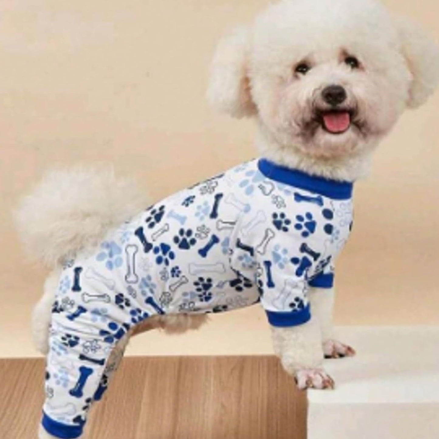 Vet-Approved Dog Onesie Pajamas for Small Dog Clothes - Lightweight Soft Stretchy Puppy Outfit - Certified Hypoallergenic Comfort Anxiety-Reducing (Blue, X-S)