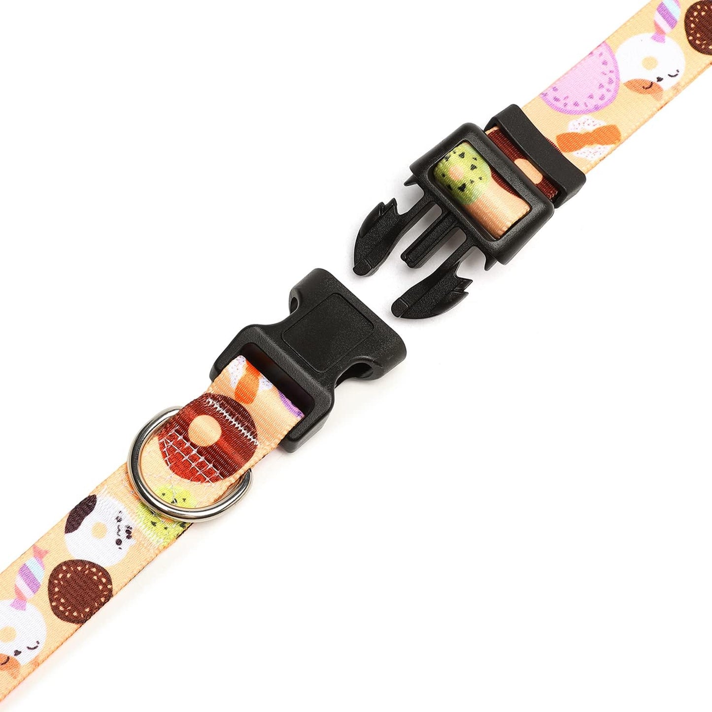 Mercano Adjustable Dog Collar - Special Design Patterns, Soft Nylon Comfortable Durable Pet Collar for Small Medium Large Dogs (XS, Beige Cookie)