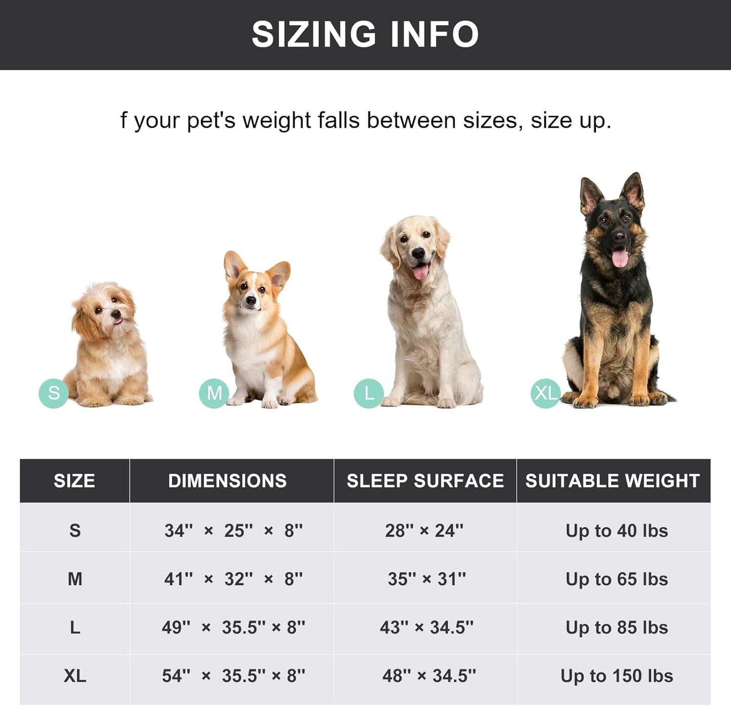 Cooling Elevated Dog Bed with Non-Slip Floor Protectors & Breathable Mesh, Raised Indoor & Outdoor Dog Cot Hammock, 41" L x 32" W x 8" Th, Medium, Grey