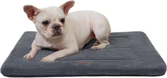 Made4Pets Dog Crate Pad Bed for Small Dogs, Washable & Reversible, Anti-Slip Kennel Mat for Cozy Sleeping, Soft Fluffy Dog Bed for Indoor & Outdoor Use, 24"x18", Dark Gray