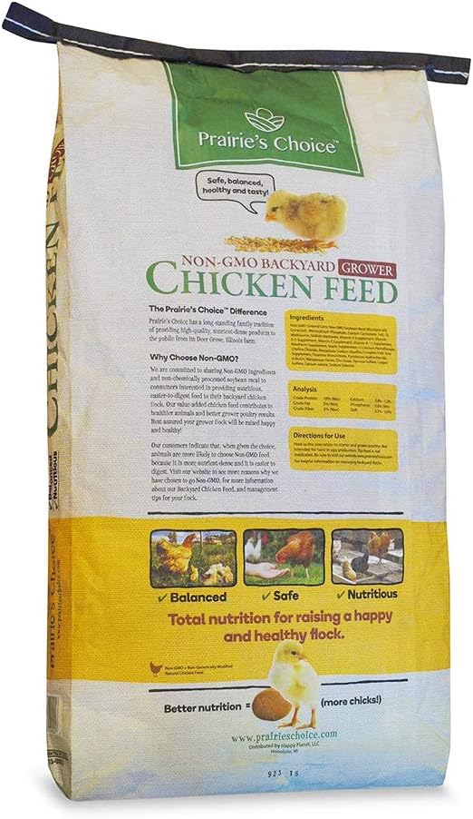 Prairie's Choice Non-GMO Backyard Chicken Feed - Starter/Grower Formula, 25lbs