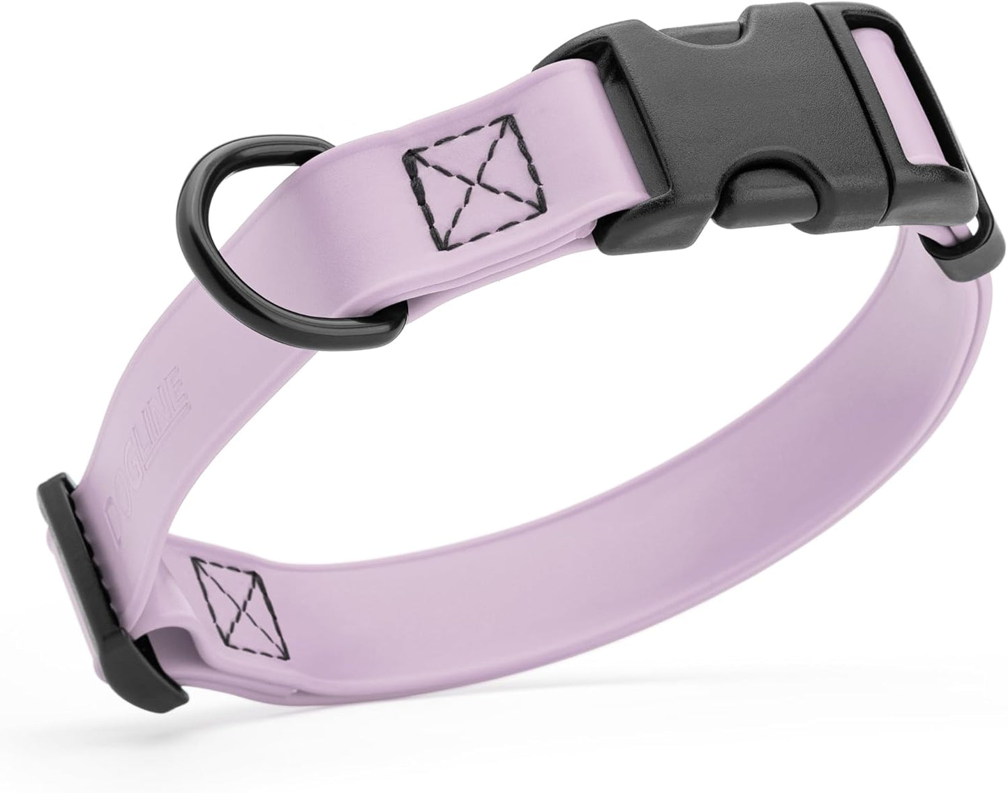 Dogline Biothane Waterproof Dog Collar with Quick Release Buckle Strong Coated Nylon Webbing with Odor- Proof for Easy Care Easy to Clean Fits Small Medium Large Dogs, Lavender 1" W 15-23" L