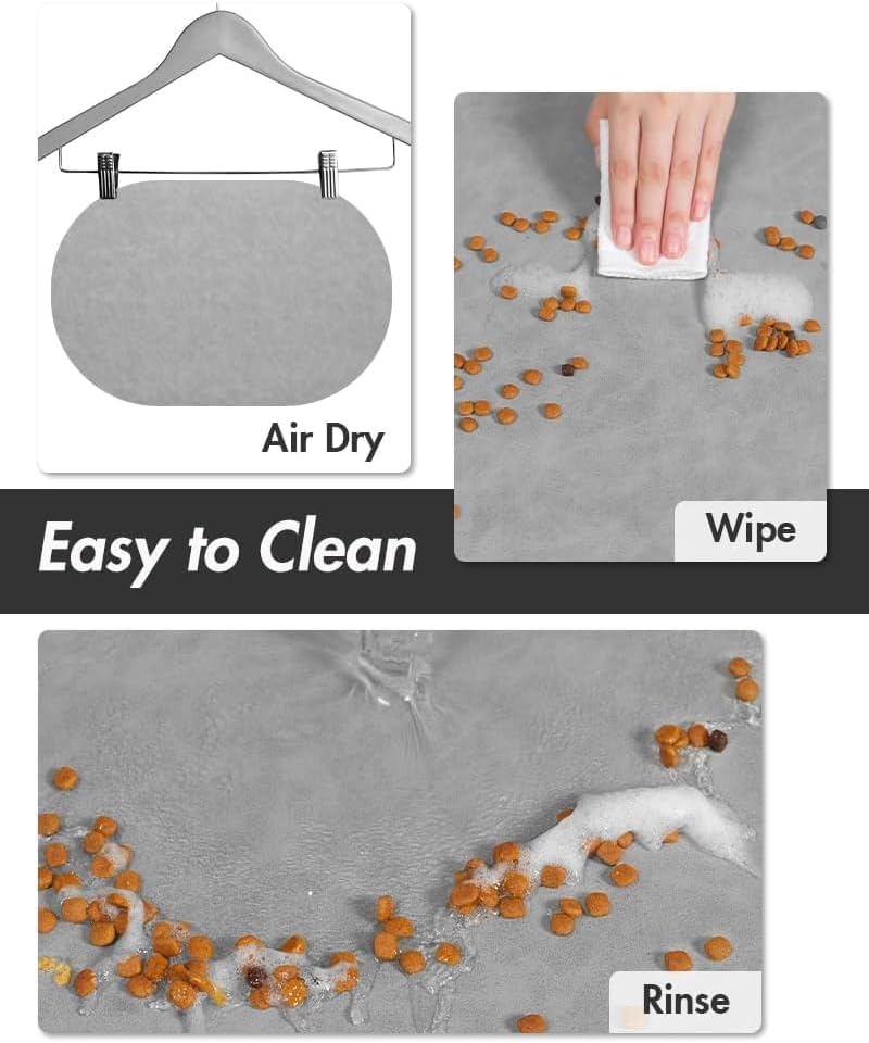 Absorbent Food Mat for Dogs - Quick Dry, No Stains, Prevents Mess from Food & Water Bowls