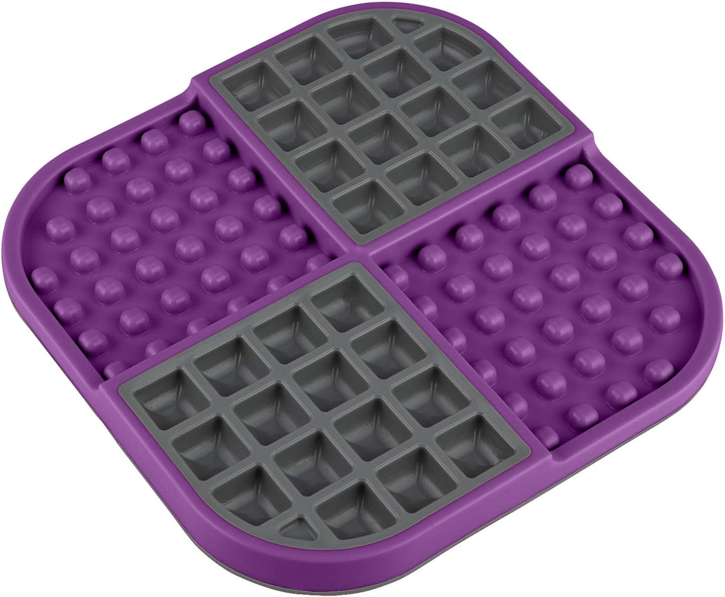 LickiMat Slomo, Cat Slow Feeder Lick Mat, Boredom Anxiety Reducer; Perfect for Food, Treats, Yogurt, or Peanut Butter. Fun Alternative to a Slow Feed Cat Bowl or Dish, Purple