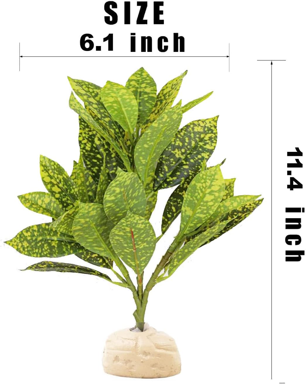 Reptile Plants Terrarium Artificial Leaves Reptile Tank Decorations for Bearded Dragon Lizard Snake Geckos Chameleon Amphibian Habitat Terrarium Decor