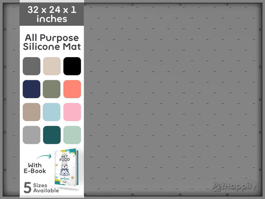 32x24x1” XL Dog Food Mat - All Purpose Under Sink Liner, Washer and Dryer Covers for The Top, Silicone Griddle Mat for Blackstone - Raised Edges Dog Mat for Food and Water Prevent Spill, Waterproof
