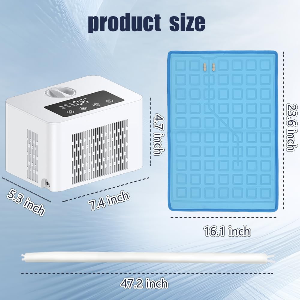 DuDuDog Electronic Self-Cooling and Heating Pet Mat for Dogs and Cats, Quiet Semiconductor Technology with Timed Water Circulation, 15.75 x 23.62 Inches