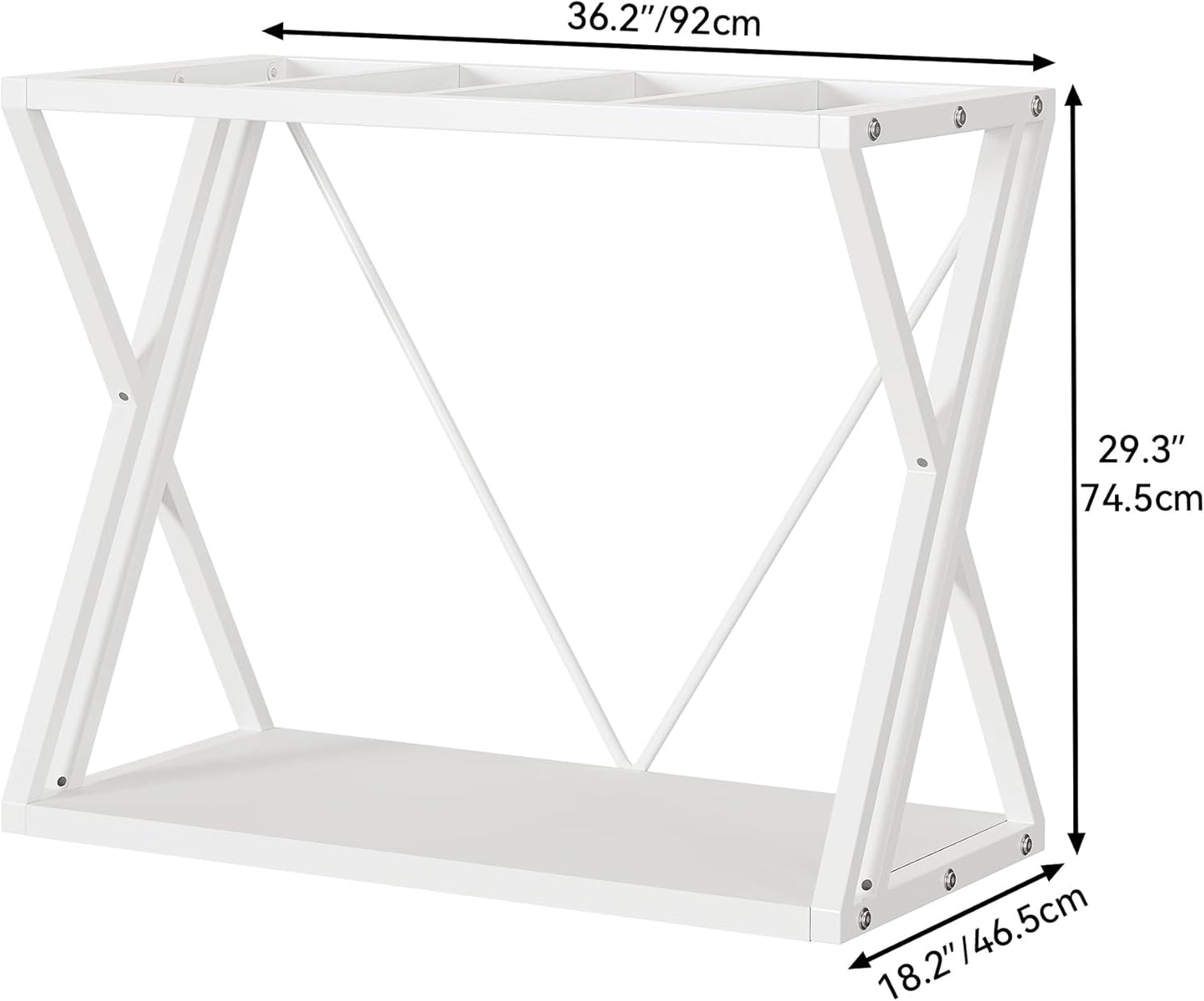 YITAHOME 10-40 Gallon Fish Tank Stand, Double-Layer Metal Aquarium Stand for Reptile Turtle Terrarium Breeder, White