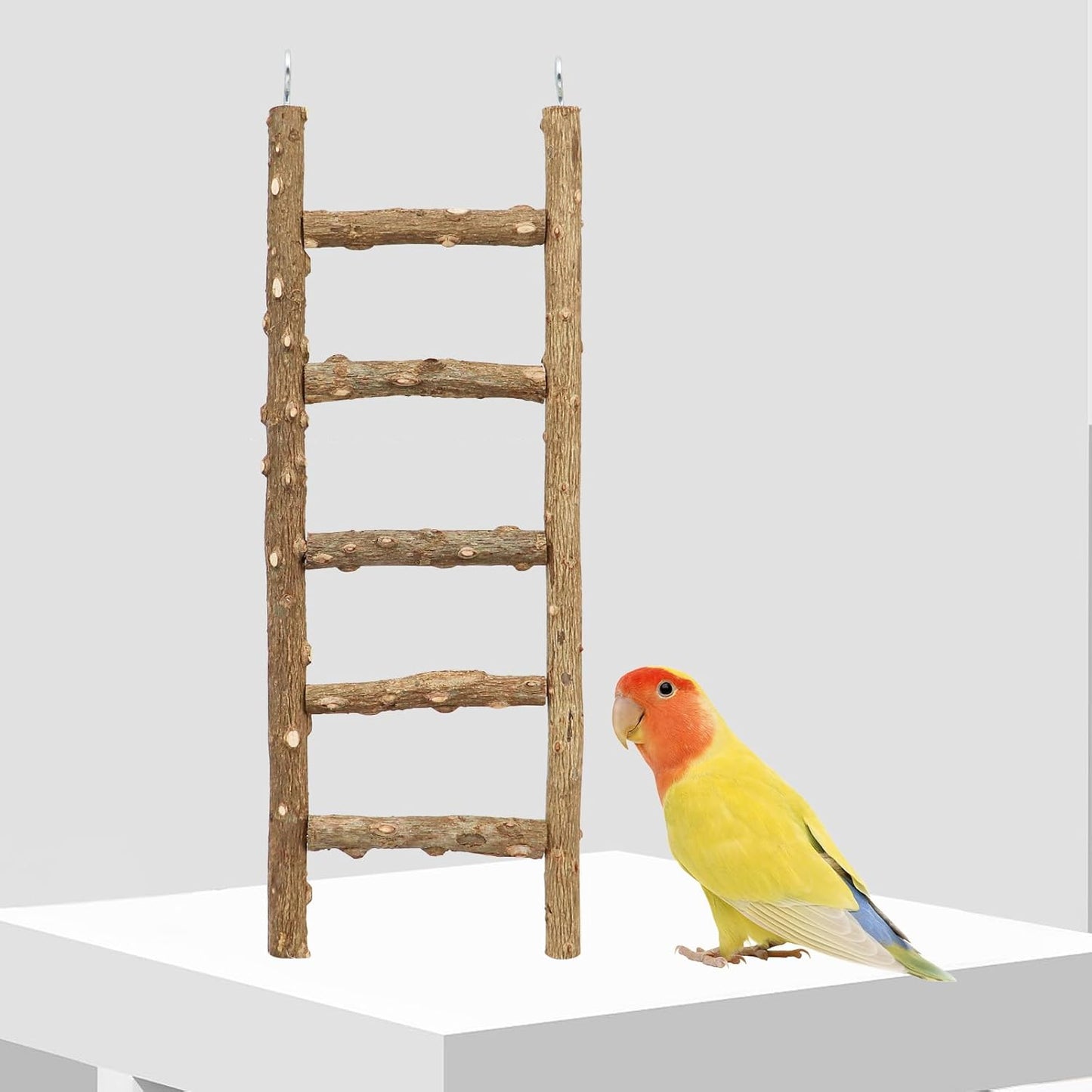 Bird Ladder Toy, Natural Pepper Wood Parrot Ladder, 5-Step Bird Climbing Toys, Bird Chewing Toys, Bird Cage Accessories, Suitable for Birds Parrots Parakeets Cockatiels