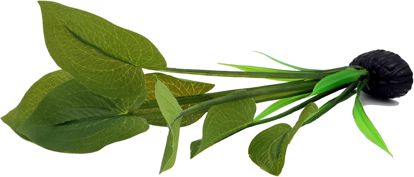 Silk Aquarium Plants for Betta Fish Tank, 2 Pcs 7.8 Inch Small Silk Aquarium Plant Aquatic Water Grass Decoration (Green, 8 Inch)