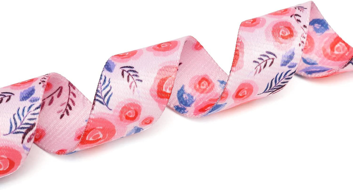 Mercano Adjustable Dog Collar - Special Design Patterns, Soft Nylon Comfortable Durable Pet Collar for Small Medium Large Dogs (M, Rose)